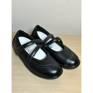 Orthofeet Celina black leather Mary Jane's 8 A Arch Support Cushion Comfort Cute
